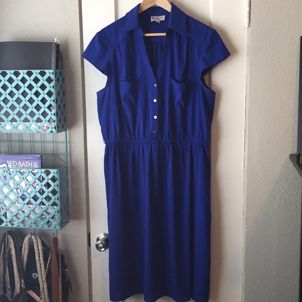 R & K blue dress size 14W